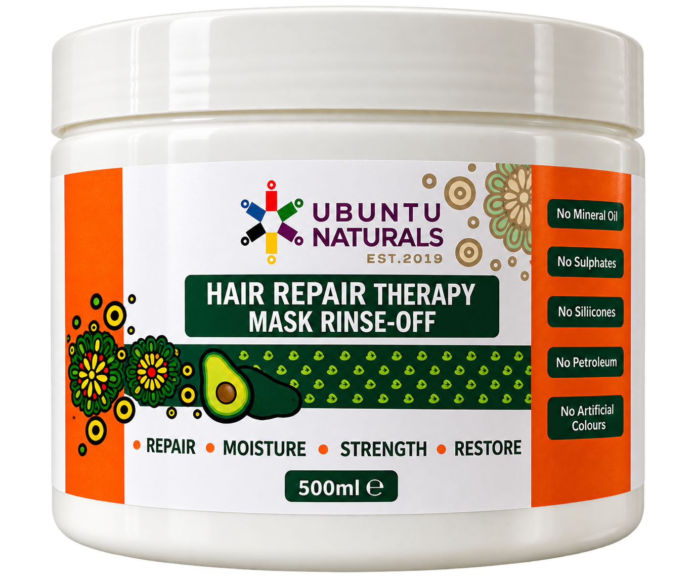 Ubuntu Naturals Fenugreek & Papaya Nourishing & Conditioning Rinse-Off Cream